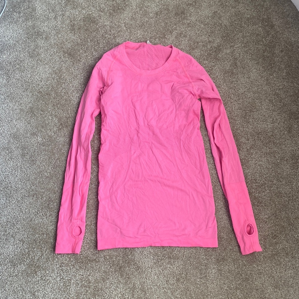 Bright pink swiftly tech long sleeve